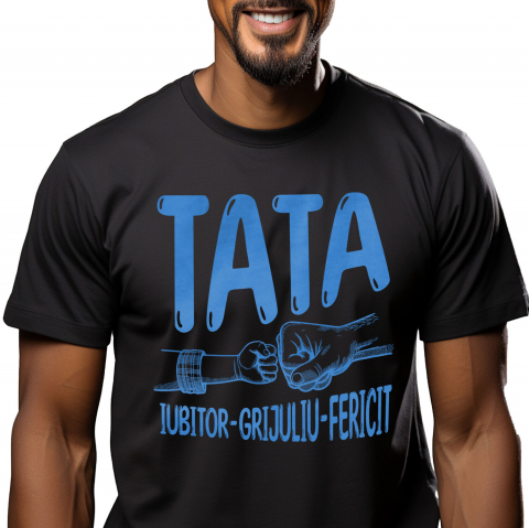 Familie - Tricou Femei, Barbati, Copii, Fata, Baiat, Unisex Personalizat Cadou Personalizat „Bătăie De Pumn” pentru Tata Iubitor și Grijuliu | Mesaje Emoționante pentru Familie