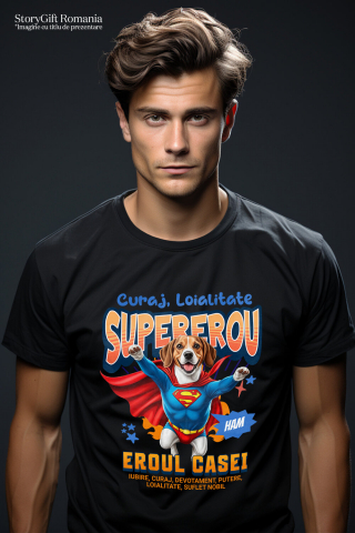 Tricou Femei, Barbati, Copii, Fata, Baiat, Unisex Personalizat Beagle în Costum de Superman – Produse Personalizate pentru Familie și Copii [1]