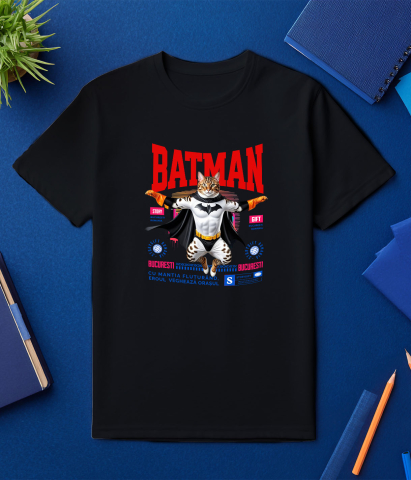 Tricou Femei, Barbati, Copii, Fata, Baiat, Unisex Personalizat Pisica Bengal în Costum de Batman – Un Supererou Drăgălaș pentru Copii și Iubitorii de Animale [2]