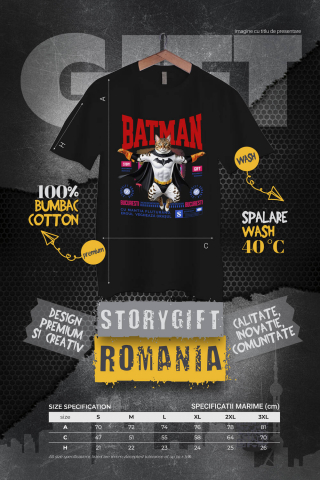 Tricou Femei, Barbati, Copii, Fata, Baiat, Unisex Personalizat Pisica Bengal în Costum de Batman – Un Supererou Drăgălaș pentru Copii și Iubitorii de Animale [3]