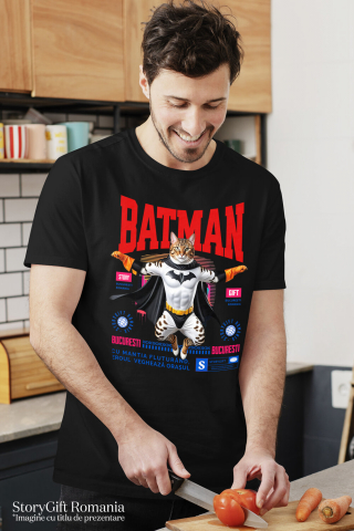 Tricou Femei, Barbati, Copii, Fata, Baiat, Unisex Personalizat Pisica Bengal în Costum de Batman – Un Supererou Drăgălaș pentru Copii și Iubitorii de Animale [1]