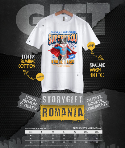 Tricou Femei, Barbati, Copii, Fata, Baiat, Unisex Personalizat Border Collie în Costum de Superman – Produse Personalizate pentru Copii și Familie [3]