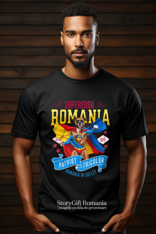 Tricou Femei, Barbati, Copii, Fata, Baiat, Unisex Personalizat Boxer în Costum de Căpitan România – Cadou Personalizat pentru Iubitorii de Câini [1]