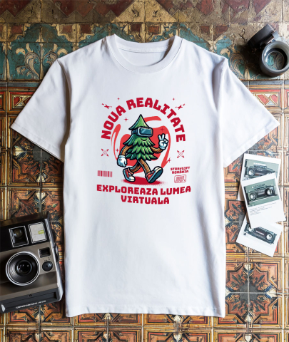 Tricou Femei, Barbati, Copii, Fata, Baiat, Unisex Personalizat Brad Verde cu Ochelari VR „Noua Realitate” - Cadou Personalizat pentru Iubitorii de Gaming și Tehnologie VR [2]