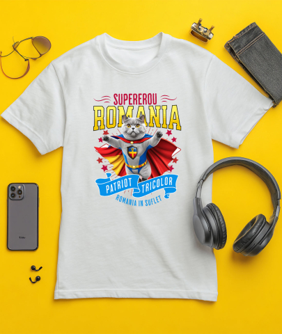 Tricou Femei, Barbati, Copii, Fata, Baiat, Unisex Personalizat British Shorthair Pisică În Costum de Căpitan România - Cadouri Personalizate pentru Familie și Prieteni [2]