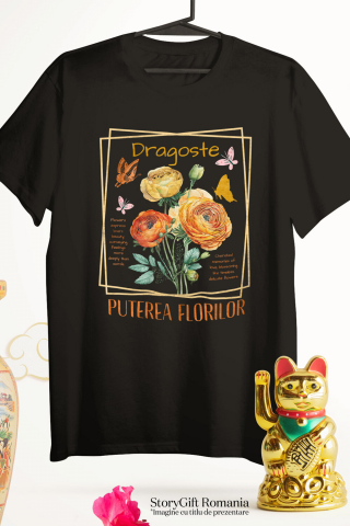 Tricou Femei, Barbati, Copii, Fata, Baiat, Unisex Personalizat Buchet de Flori Colorate | Dragoste și Puterea Florilor | Cadou Personalizat cu Mesaj de Iubire [2]