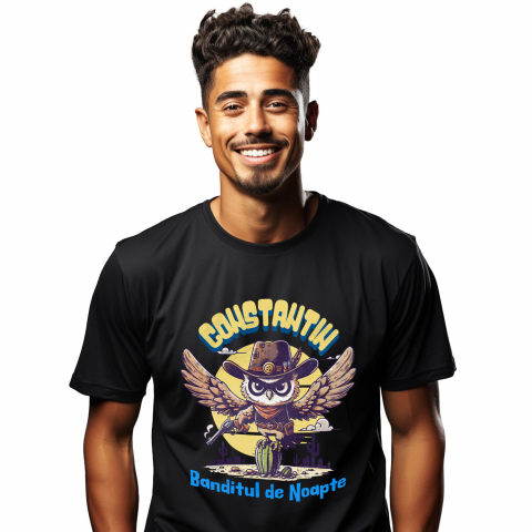 ANIMALE - Tricou Femei, Barbati, Copii, Fata, Baiat, Unisex Personalizat Bufnița Șerif cu Aripi Imense - Cadou Personalizat pentru Copii și Familie