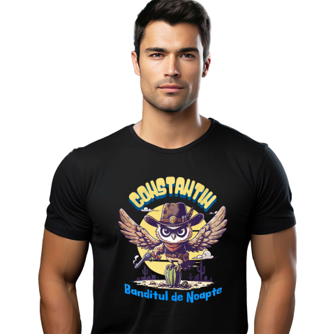 Animale - Tricou Femei, Barbati, Copii, Fata, Baiat, Unisex Personalizat Bufnița Șerif cu Aripi Imense - Cadou Personalizat pentru Copii și Familie