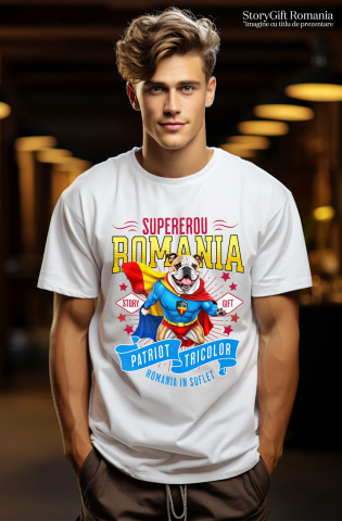 Tricou Femei, Barbati, Copii, Fata, Baiat, Unisex Personalizat Bulldog în Costum de Căpitan România – Cadou Personalizat pentru Iubitorii de Câini [1]