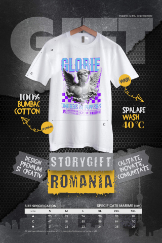Tricou Femei, Barbati, Copii, Fata, Baiat, Unisex Personalizat Bust Statuie Bărbat Cu Aripi - Cadou Personalizat Glorie, Onoare și Putere pentru Familie și Prieteni [3]