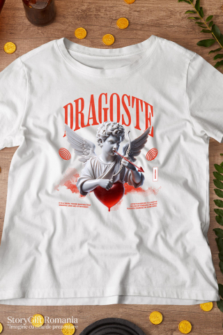 Tricou Femei, Barbati, Copii, Fata, Baiat, Unisex Personalizat Bust Statuie Cupidon - Cadou Personalizat Cu Text Dragoste | Iubire și Romantism [2]