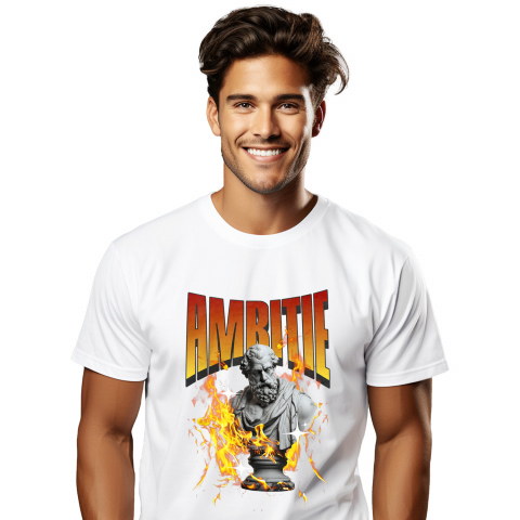 INGERI - Tricou Femei, Barbati, Copii, Fata, Baiat, Unisex Personalizat Bust Statuie Grecească cu Mesaj de Ambiție - Cadou Motivațional pentru Succes