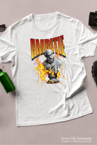 Tricou Femei, Barbati, Copii, Fata, Baiat, Unisex Personalizat Bust Statuie Grecească cu Mesaj de Ambiție - Cadou Motivațional pentru Succes [2]