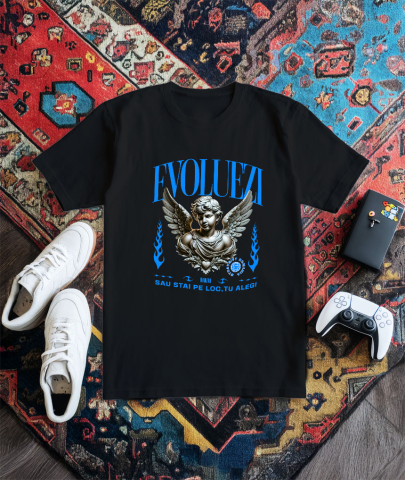 Tricou Femei, Barbati, Copii, Fata, Baiat, Unisex Personalizat Bust Statuie Grecească cu Mesaj Motivațional - Evoluezi sau Stai pe Loc, Tu Alegi [2]