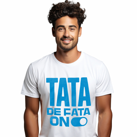 Tata - Tricou Femei, Barbati, Copii, Fata, Baiat, Unisex Personalizat Cadouri Personalizate Tata și Fiica | Buton ON/OFF Iubire, Mesaje de Iubire și Familie