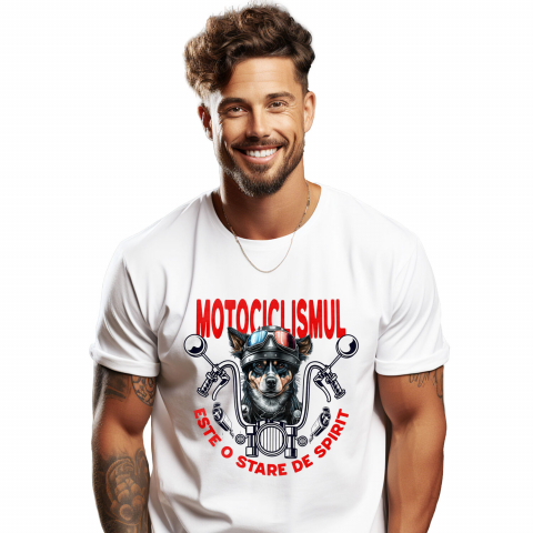 Tricou Femei, Barbati, Copii, Fata, Baiat, Unisex Personalizat Tricouri Personalizate Moto - Câine Cu Cască & Aventură Pe Două Roți