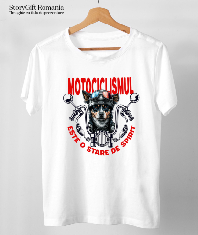 Tricou Femei, Barbati, Copii, Fata, Baiat, Unisex Personalizat Tricouri Personalizate Moto - Câine Cu Cască & Aventură Pe Două Roți [2]