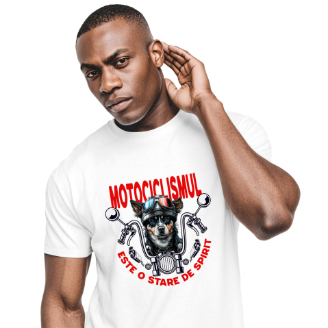Motociclete - Tricou Femei, Barbati, Copii, Fata, Baiat, Unisex Personalizat Tricouri Personalizate Moto - Câine Cu Cască & Aventură Pe Două Roți