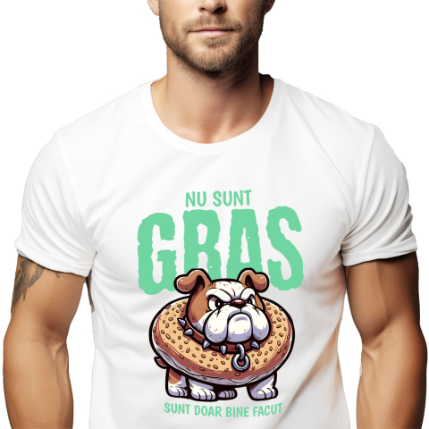 Caini - Tricou Femei, Barbati, Copii, Fata, Baiat, Unisex Personalizat „Câine Furios cu Gogoasă Glazurată – Cadou Personalizat Haios pentru Iubitorii de Câini și Amatorii de Umor”