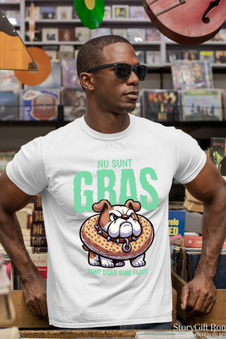 Tricou Femei, Barbati, Copii, Fata, Baiat, Unisex Personalizat „Câine Furios cu Gogoasă Glazurată – Cadou Personalizat Haios pentru Iubitorii de Câini și Amatorii de Umor” [1]