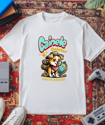 Tricou Femei, Barbati, Copii, Fata, Baiat, Unisex Personalizat Câine Călător – Tricou Personalizat Aventurier | Cadou Iubitori de Câini [2]