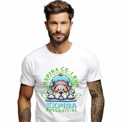 Tricou Femei, Barbati, Copii, Fata, Baiat, Unisex Personalizat Câine Gras Haios în Poziție de Yoga – Relaxare și Sport pentru Familie și Copii