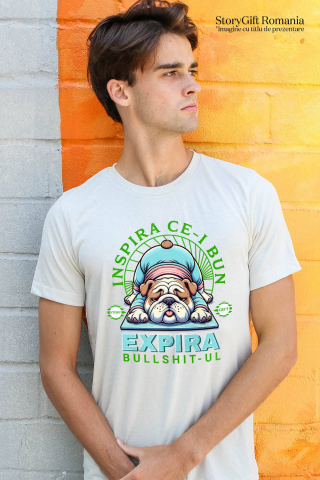 Tricou Femei, Barbati, Copii, Fata, Baiat, Unisex Personalizat Câine Gras Haios în Poziție de Yoga – Relaxare și Sport pentru Familie și Copii [1]