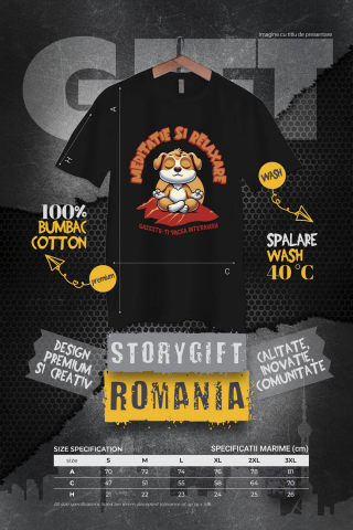 Tricou Femei, Barbati, Copii, Fata, Baiat, Unisex Personalizat Câine Relaxat în Yoga – Meditație și Relaxare | Tricou Personalizat [3]