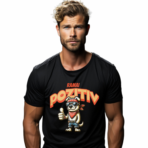 CAINE - Tricou Femei, Barbati, Copii, Fata, Baiat, Unisex Personalizat „Câine Biker cu Bandană Roșie – Cadou Personalizat pentru Iubitorii de Câini și Spirit Liber”