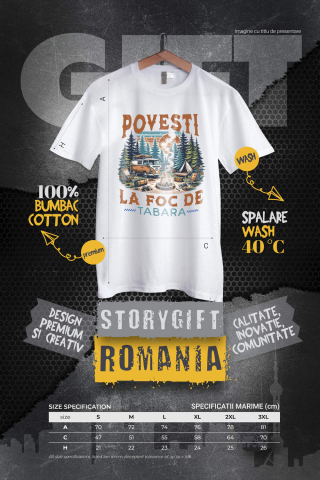 Tricou Femei, Barbati, Copii, Fata, Baiat, Unisex Personalizat "Camping în Natură cu Rulotă – Aventură în Familie și Povești la Foc de Tabără" [3]