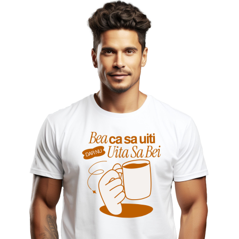 Tricou Femei, Barbati, Copii, Fata, Baiat, Unisex Personalizat „Cana cu Alcool Amuzantă - „Bea Ca Să Uiti Dar Nu Uita Să Bei” Cadou Personalizat pentru Distracție și Petreceri”
