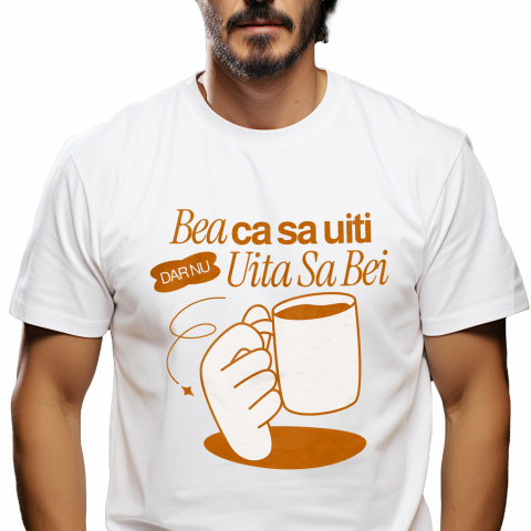 bauturi - Tricou Femei, Barbati, Copii, Fata, Baiat, Unisex Personalizat „Cana cu Alcool Amuzantă - „Bea Ca Să Uiti Dar Nu Uita Să Bei” Cadou Personalizat pentru Distracție și Petreceri”