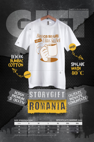 Tricou Femei, Barbati, Copii, Fata, Baiat, Unisex Personalizat „Cana cu Alcool Amuzantă - „Bea Ca Să Uiti Dar Nu Uita Să Bei” Cadou Personalizat pentru Distracție și Petreceri” [3]