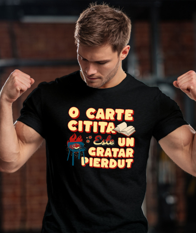 Tricou Femei, Barbati, Copii, Fata, Baiat, Unisex Personalizat „O carte citită este un grătar pierdut!” - Mesaj Amuzant pentru Iubitorii de Grătar și Cărți [1]