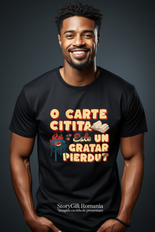 Tricou Femei, Barbati, Copii, Fata, Baiat, Unisex Personalizat „O carte citită este un grătar pierdut!” - Mesaj Amuzant pentru Iubitorii de Grătar și Cărți [1]