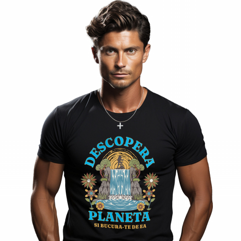 Tricou Femei, Barbati, Copii, Fata, Baiat, Unisex Personalizat "Cascada Natura Aventura Călător pe Stâncă – Cadouri pentru iubitorii de natură și călătorii"