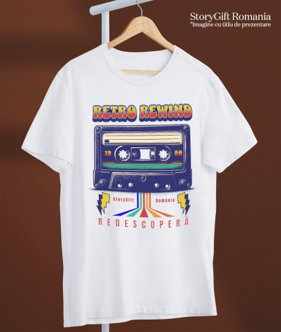 Tricou Femei, Barbati, Copii, Fata, Baiat, Unisex Personalizat Casetă Audio Colorată 1980 - Retro Rewind Disco Vintaj Cadou Personalizat [2]
