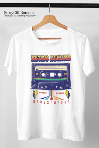 Tricou Femei, Barbati, Copii, Fata, Baiat, Unisex Personalizat Casetă Audio Colorată 1980 - Retro Rewind Disco Vintaj Cadou Personalizat [2]