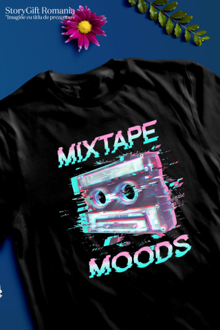 Tricou Femei, Barbati, Copii, Fata, Baiat, Unisex Personalizat Casetă Audio Retro Vintage – Eroare Calculator & Mixtape Moods Cadou Personalizat [2]