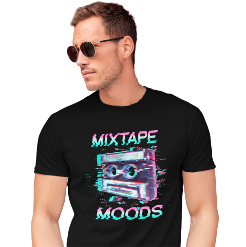 Retro - Tricou Femei, Barbati, Copii, Fata, Baiat, Unisex Personalizat Casetă Audio Retro Vintage – Eroare Calculator & Mixtape Moods Cadou Personalizat