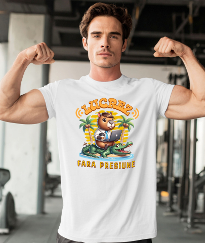 Tricou Femei, Barbati, Copii, Fata, Baiat, Unisex Personalizat "Castor Haios Costum cu Cravată și Laptop - Produse Personalizate pentru Munca de Acasă" [1]