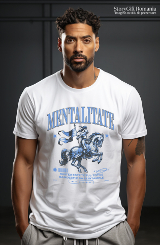 Tricou Femei, Barbati, Copii, Fata, Baiat, Unisex Personalizat Cavaler cu steag și armăsar – Portret personalizat cu mentalitate motivantă [1]