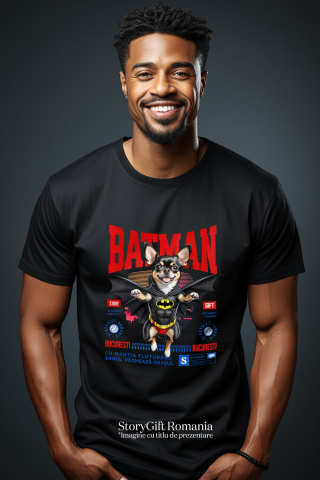 Tricou Femei, Barbati, Copii, Fata, Baiat, Unisex Personalizat Chihuahua În Costum de Batman – Câine Supererou pentru Copii și Iubitorii de Animale [1]