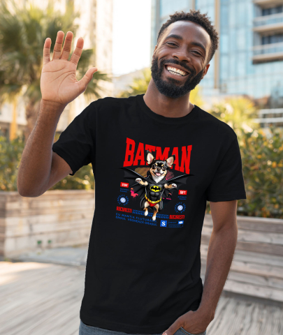 Tricou Femei, Barbati, Copii, Fata, Baiat, Unisex Personalizat Chihuahua În Costum de Batman – Câine Supererou pentru Copii și Iubitorii de Animale [1]