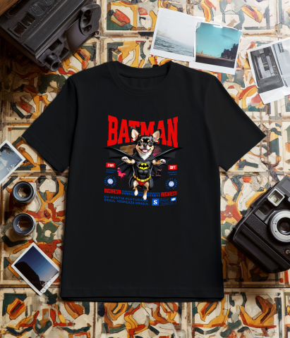 Tricou Femei, Barbati, Copii, Fata, Baiat, Unisex Personalizat Chihuahua În Costum de Batman – Câine Supererou pentru Copii și Iubitorii de Animale [2]
