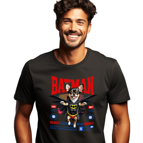 Tricou Femei, Barbati, Copii, Fata, Baiat, Unisex Personalizat Chihuahua În Costum de Batman – Câine Supererou pentru Copii și Iubitorii de Animale