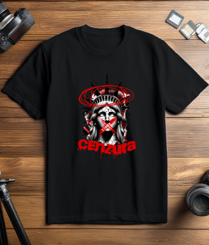 Tricou Femei, Barbati, Copii, Fata, Baiat, Unisex Personalizat Chip Statuia Libertății – Cadou Personalizat Cenzura New York Arta Modernă [2]