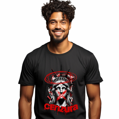 INGERI - Tricou Femei, Barbati, Copii, Fata, Baiat, Unisex Personalizat Chip Statuia Libertății – Cadou Personalizat Cenzura New York Arta Modernă