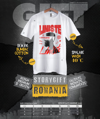 Tricou Femei, Barbati, Copii, Fata, Baiat, Unisex Personalizat Chip Uman Bărbat cu Barbă și Scări - „Liniste” - Cadou Motivational și Personalizat [3]
