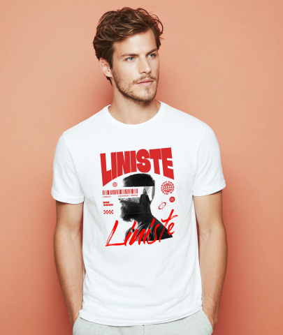 Tricou Femei, Barbati, Copii, Fata, Baiat, Unisex Personalizat Chip Uman Bărbat cu Barbă și Scări - „Liniste” - Cadou Motivational și Personalizat [1]